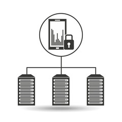 mobile phone protection data center connection vector illustration eps 10