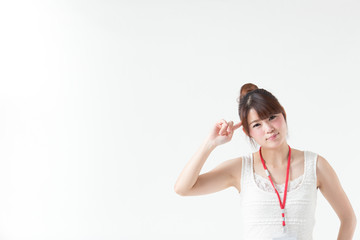 Fototapeta premium 派遣社員・白バック