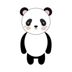 cute little bear panda animal character vector illustration design