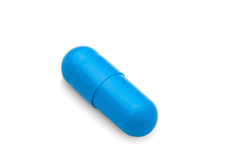 pill blue ode on a white background