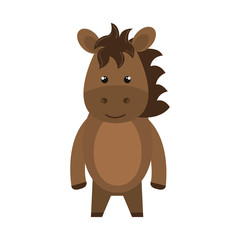 cute little horse animal character vector illustration design