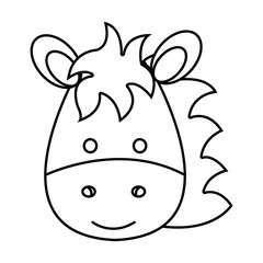 cute little horse animal character vector illustration design