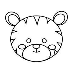 Fototapeta premium cute little tigger animal character vector illustration design