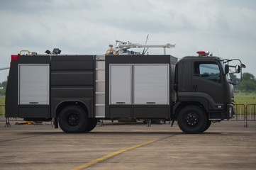 Obraz premium fire brigade at the airport with green color