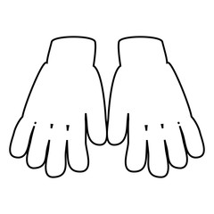 Winter Gloves Outline Icon Symbol Design. Vector  leather, wool gloves illustration isolated on white background.