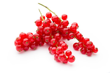 Red Currant close up isolated on white.