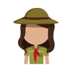 little scout character icon vector illustration design