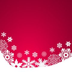 Christmas red background, with snowflakes vector illustration