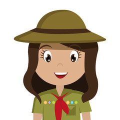 little scout character icon vector illustration design