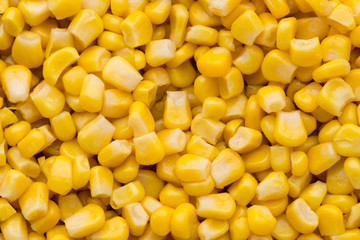 Bulk of yellow corn grains texture.