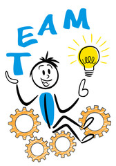 Stickman concept - Teamwork