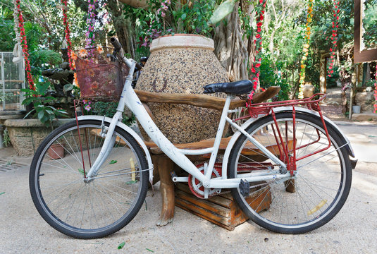 old bicycle with a basket