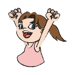 Girl cartoon icon. Kid childhood little and people theme. Isolated design. Vector illustration