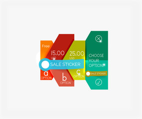 Infographic banners modern paper templates