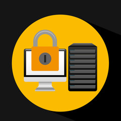 Obraz premium pc data base security padlock arrow vector illustration eps 10