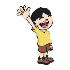 Boy cartoon icon. Kid childhood little and people theme. Isolated design. Vector illustration