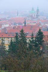 Prague, Czechia - November, 21, 2016: panorama of a historical part of Prague, Czechia