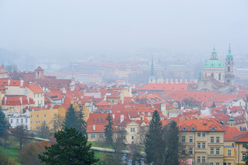 Naklejka na ściany i meble Prague, Czechia - November, 21, 2016: panorama of a historical part of Prague, Czechia