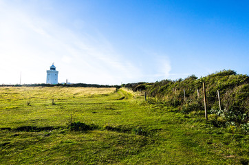 Fototapeta na wymiar South Foreland Lighthouse on the White Cliffs of Dover