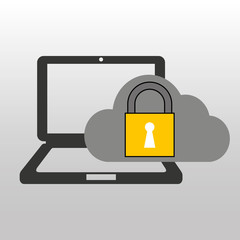 cloud computer connected security vector illustration eps 10