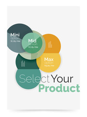 Business layout - select your product with sample options