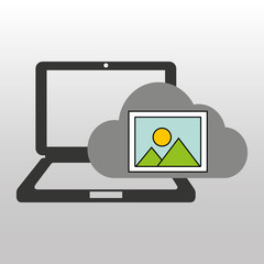 cloud computer connected picture vector illustration eps 10