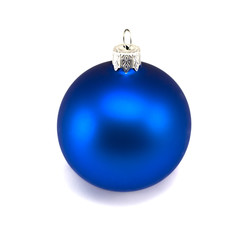 blue Christmas ball isolated on white background