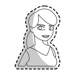 Woman cartoon icon. Girl female avatar person people and human theme. Isolated design. Vector illustration