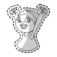 Girl cartoon icon. Kid childhood little and people theme. Isolated design. Vector illustration