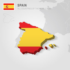 Spain and neighboring countries. Europe administrative map.