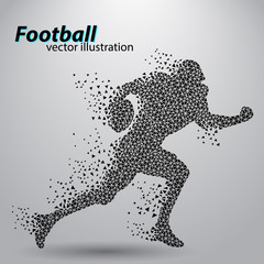 Fototapeta premium Silhouette of a football player from triangle. Rugby. American footballer
