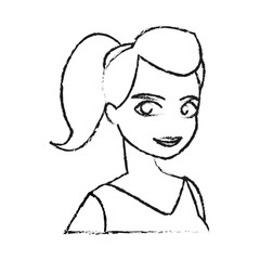 Woman cartoon icon. Girl female avatar person people and human theme. Isolated design. Vector illustration