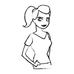 Woman cartoon icon. Girl female avatar person people and human theme. Isolated design. Vector illustration