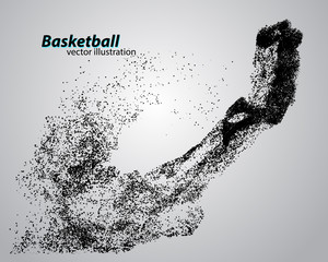 Fototapeta premium Basketball player from particles.