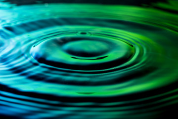 Water ripples on nice blue green background