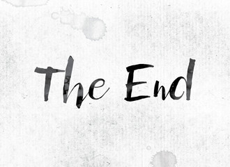 The End Concept Painted in Ink