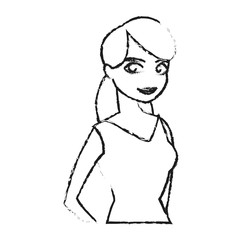 Woman cartoon icon. Girl female avatar person people and human theme. Isolated design. Vector illustration