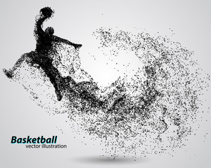 Naklejka premium Basketball player from particles.