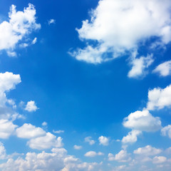White clouds and blue sky background
