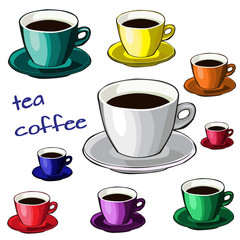 Colored cup on a light background.