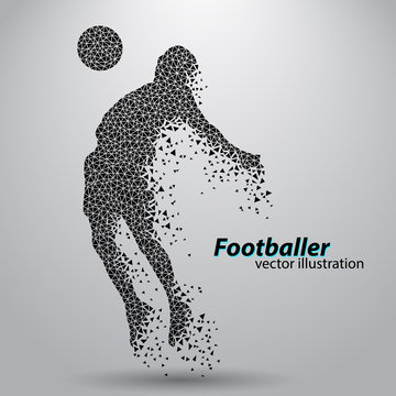 silhouette of a football player from triangles