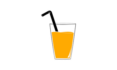 Glass of orange juice vector design