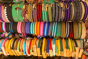 Fototapeta na wymiar colorful Bracelets crafts from Nicaragua