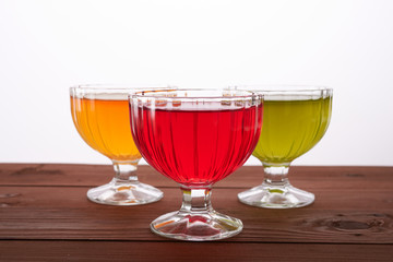 colored jelly in a bowl