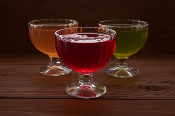 colored jelly in a bowl
