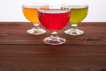 colored jelly in a bowl