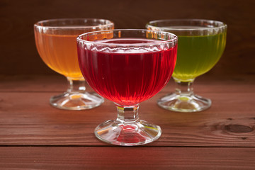 colored jelly in a bowl