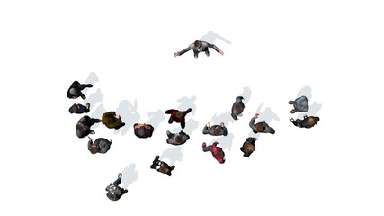 crowd of people isolated on white background - 3D rendering