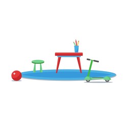 Small and colorful table for little kids.