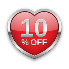 10% off silver badge, vector